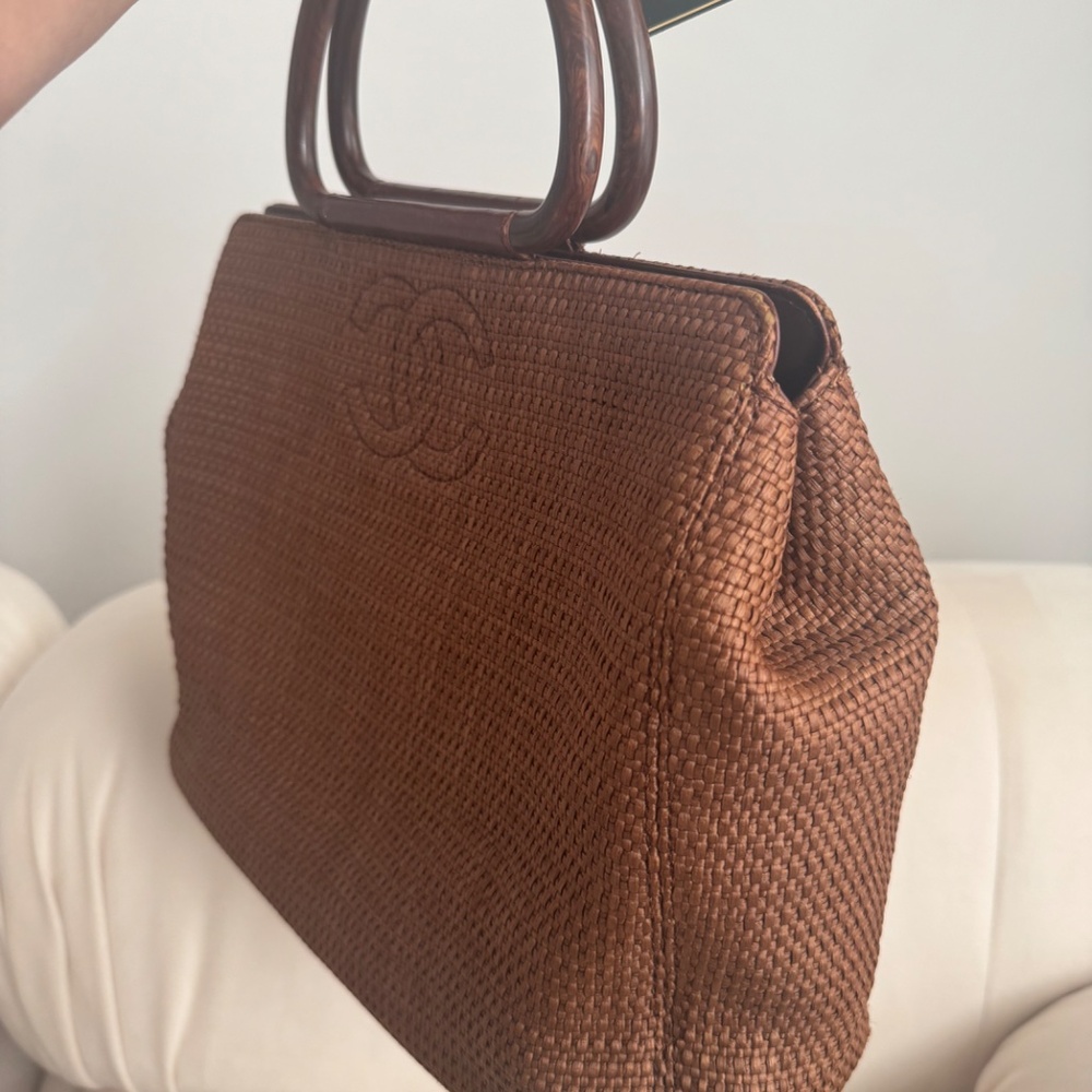 Chanel Raffia Top Handle Handbag - Picture 4 of 10